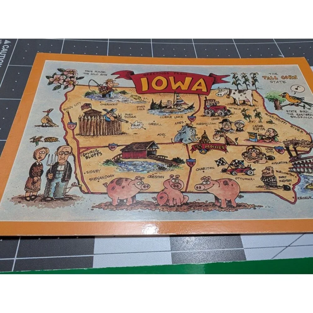 Iowa State Post cards 1988 DAVID UEBKE‎ + other lot of 5 unposted